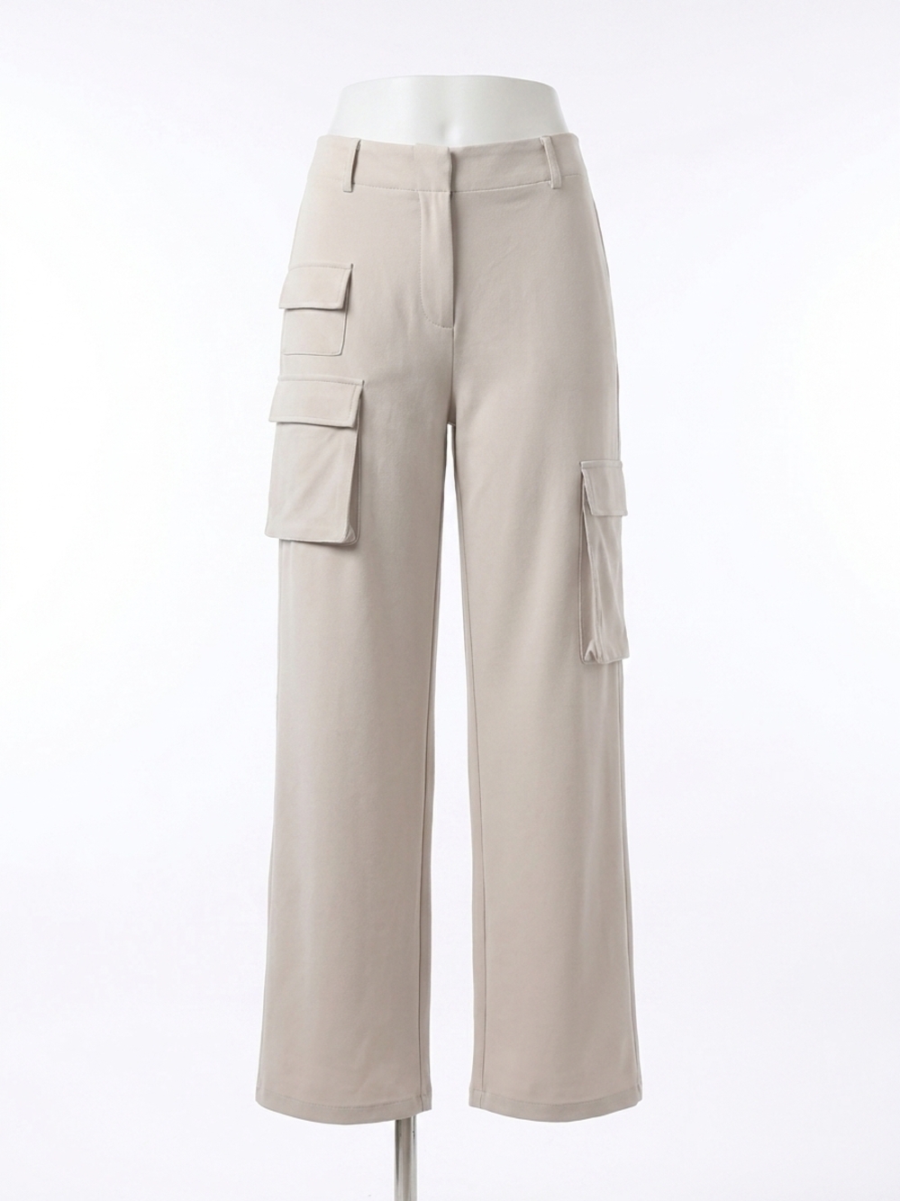 NEW DAVI & DANI tummy control casual cargo pants in beige